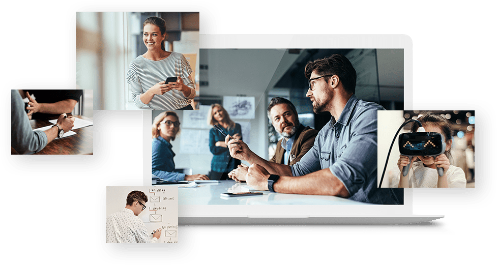 Business collaboration, tech, ideas.