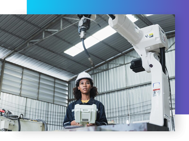 Engineer Operating Industrial Robot