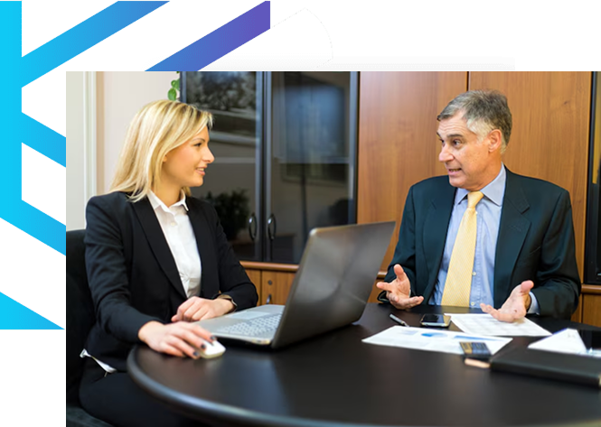 Businesspeople discussing at table