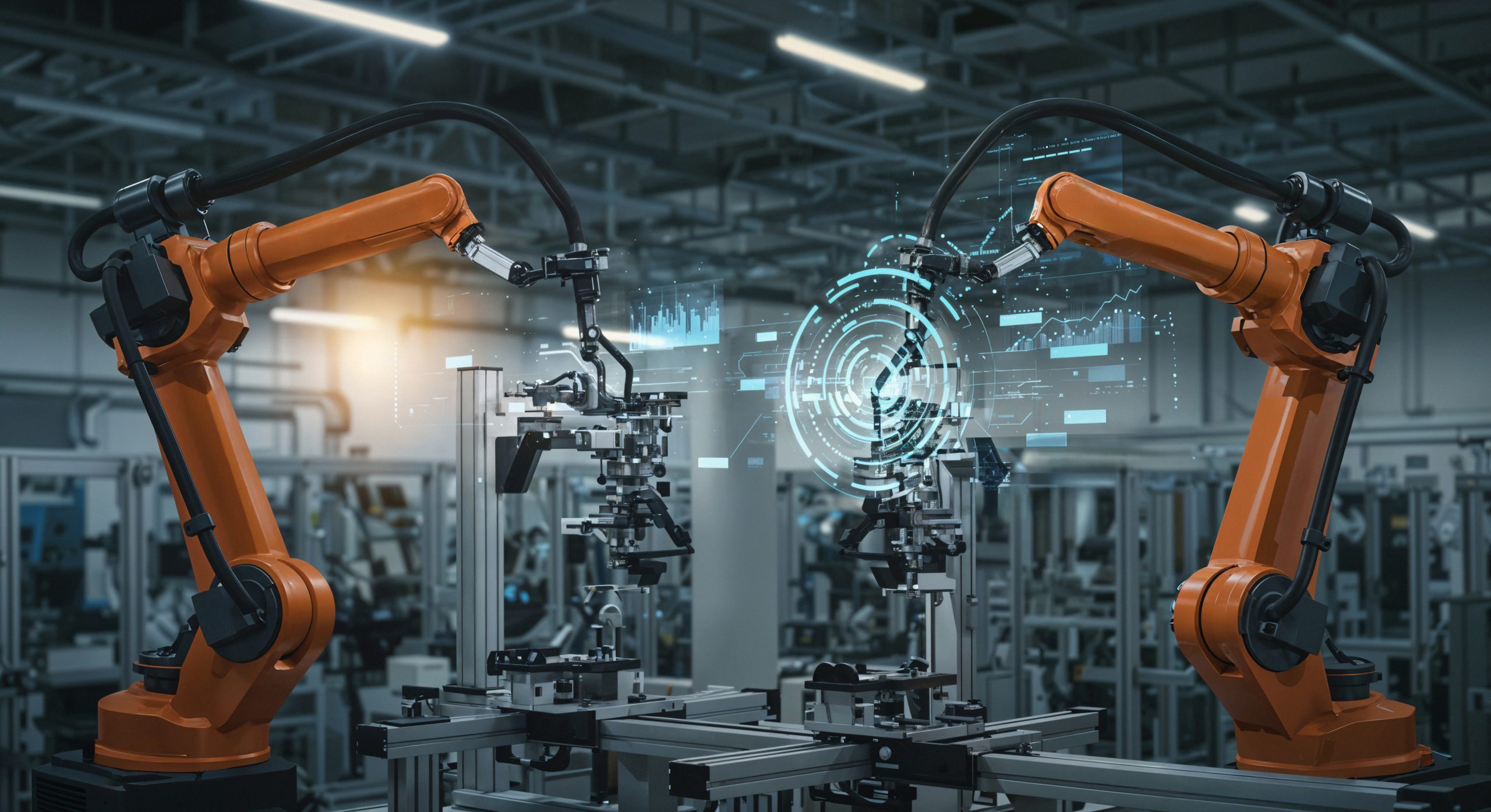 robotic arms modern factory