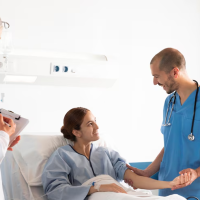 Doctors assisting patient.