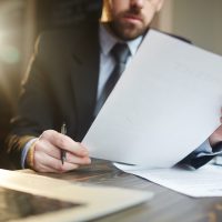 Man reviewing documents